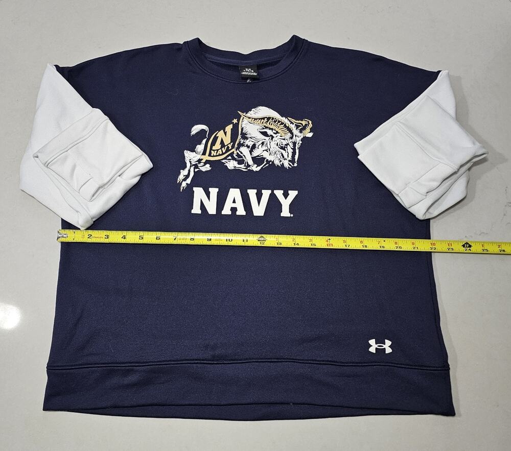 Navy Midshipmen Sweatshirt mens large blue under armour ncaa football athletic